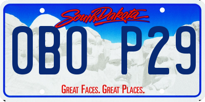 SD license plate 0BOP29