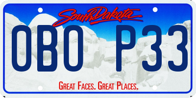 SD license plate 0BOP33