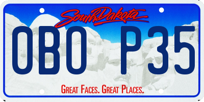 SD license plate 0BOP35