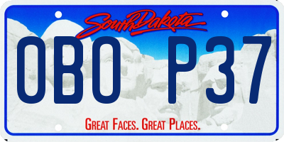 SD license plate 0BOP37