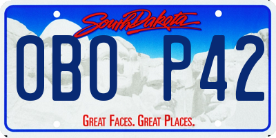 SD license plate 0BOP42