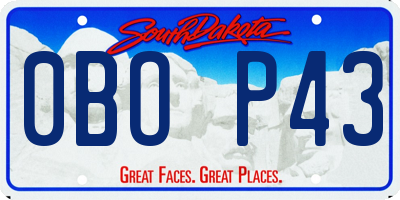 SD license plate 0BOP43
