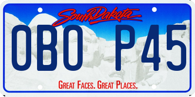 SD license plate 0BOP45