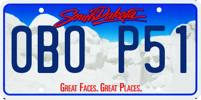 SD license plate 0BOP51