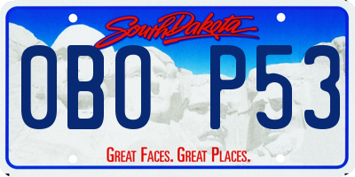 SD license plate 0BOP53