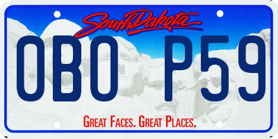 SD license plate 0BOP59