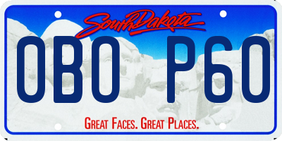 SD license plate 0BOP60