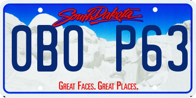 SD license plate 0BOP63