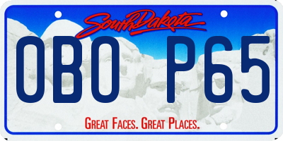 SD license plate 0BOP65