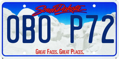 SD license plate 0BOP72