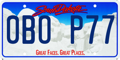 SD license plate 0BOP77