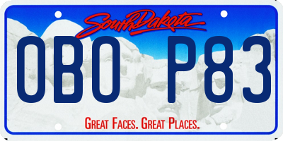 SD license plate 0BOP83