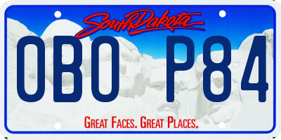 SD license plate 0BOP84