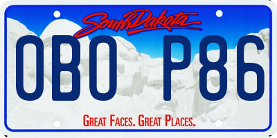 SD license plate 0BOP86