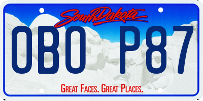SD license plate 0BOP87