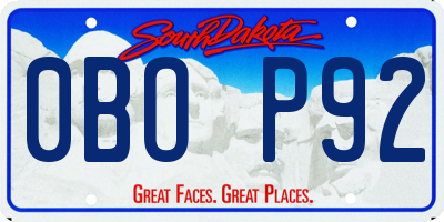 SD license plate 0BOP92