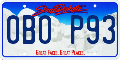 SD license plate 0BOP93