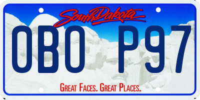 SD license plate 0BOP97
