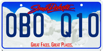SD license plate 0BOQ10