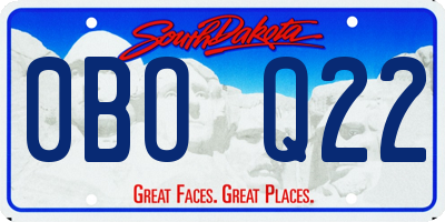 SD license plate 0BOQ22
