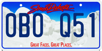 SD license plate 0BOQ51