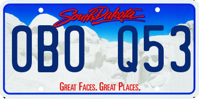 SD license plate 0BOQ53