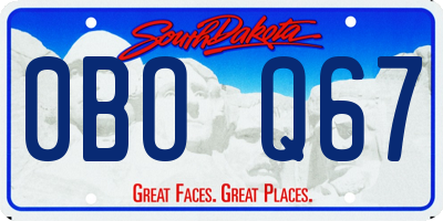 SD license plate 0BOQ67