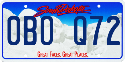 SD license plate 0BOQ72