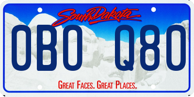 SD license plate 0BOQ80