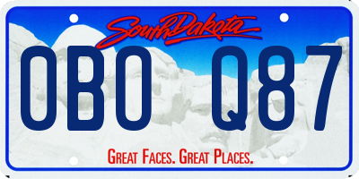 SD license plate 0BOQ87