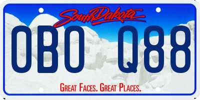 SD license plate 0BOQ88