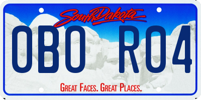 SD license plate 0BOR04