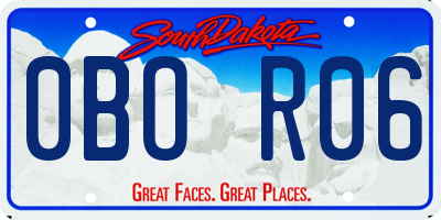 SD license plate 0BOR06