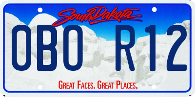 SD license plate 0BOR12