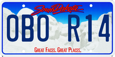 SD license plate 0BOR14