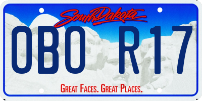 SD license plate 0BOR17