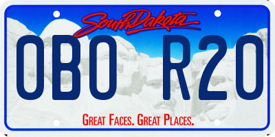 SD license plate 0BOR20