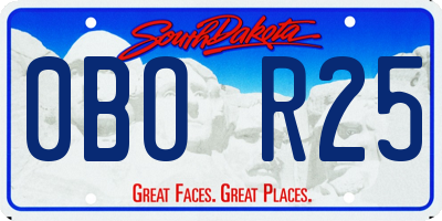 SD license plate 0BOR25