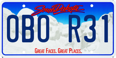 SD license plate 0BOR31