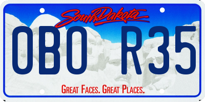 SD license plate 0BOR35