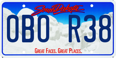 SD license plate 0BOR38
