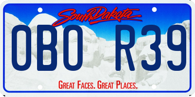 SD license plate 0BOR39