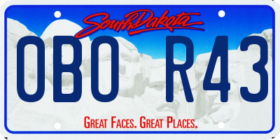 SD license plate 0BOR43