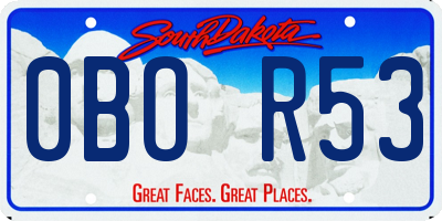 SD license plate 0BOR53