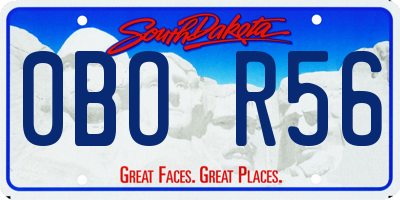 SD license plate 0BOR56