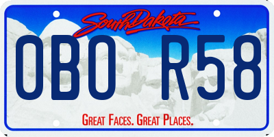 SD license plate 0BOR58