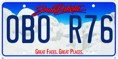 SD license plate 0BOR76