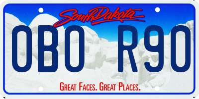 SD license plate 0BOR90