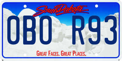 SD license plate 0BOR93