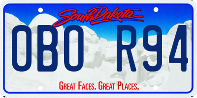 SD license plate 0BOR94
